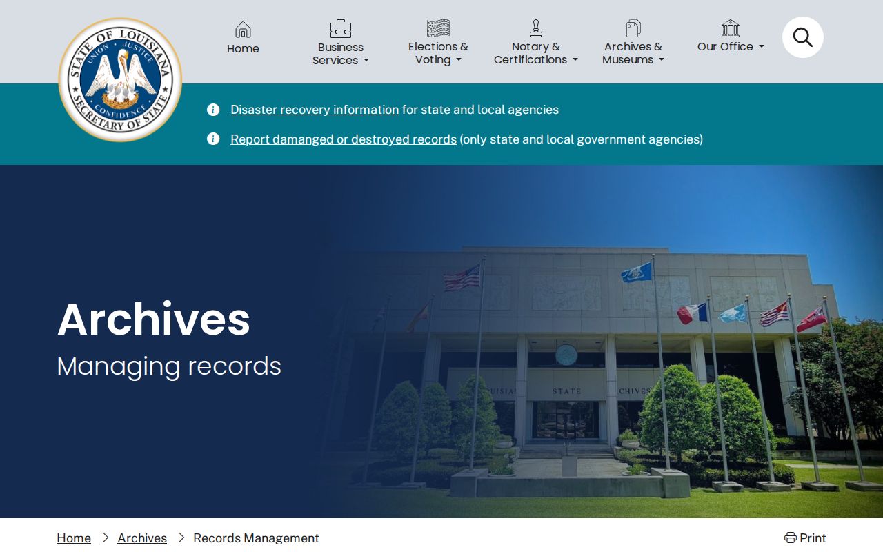 Louisiana State Archives records management information for older St. Helena Parish arrest records