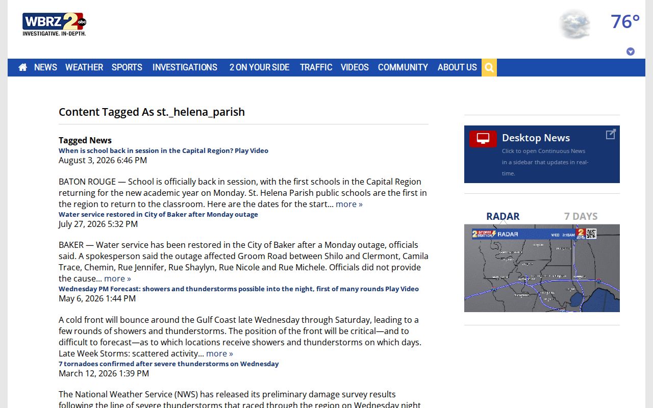 WBRZ news coverage of St. Helena Parish arrests